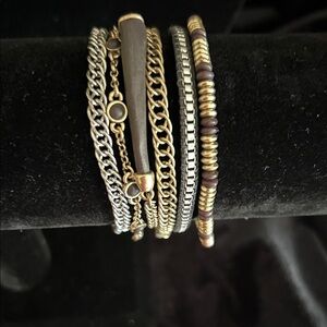 Gold and Silver Multi-Layered Bracelet Set by Lucky Brand